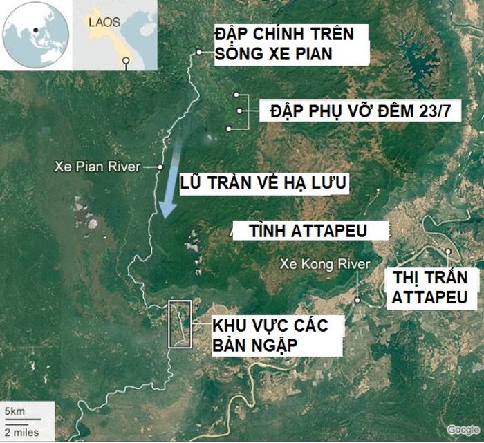 Vụ vỡ đập thủy điện Lào: Đã nứt một ngày trước khi vỡ 1