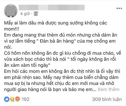 Nghén bầu thèm ăn đến phát điên, dâu trẻ sợ mẹ chồng mắng nên đành nhịn, mua được 1kg cua thì em chồng ăn hết 2/3 - Ảnh 1.