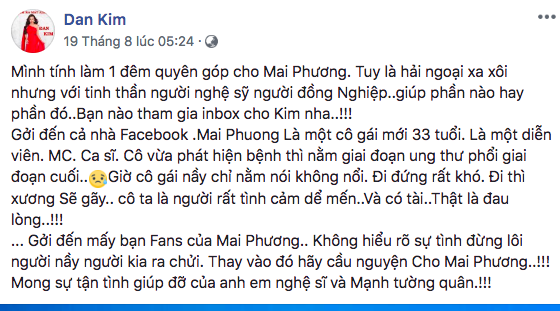 Bạn gái Phùng Ngọc Huy kêu gọi ủng hộ Mai Phương nhưng bị cư dân mạng ném đá dữ dội? - Ảnh 1.