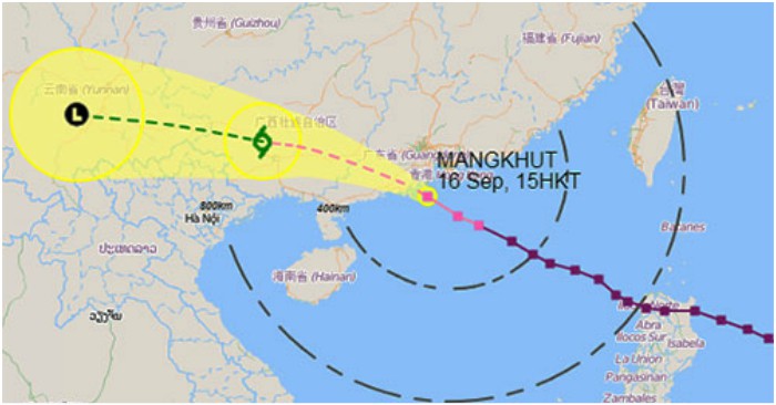 Bão Mangkhut gây mưa cho các tỉnh miền núi, đe dọa nhà máy điện hạt nhân gần Việt Nam 2