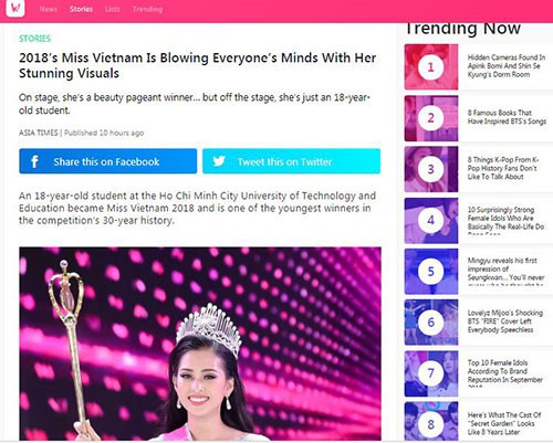 Báo chí quốc tế khen ngợi Hoa hậu Trần Tiểu Vy: Đẹp đến sững sờ, là nữ hoàng nhan sắc - Ảnh 1.