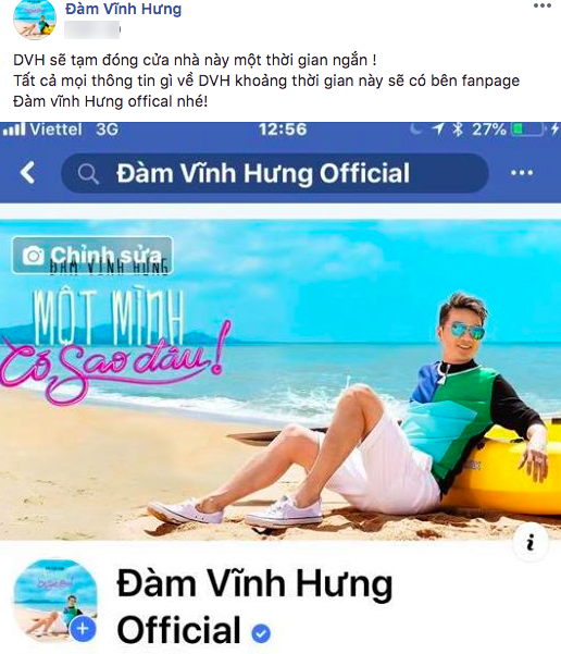Sau lời xin lỗi vì những sự cố trong tiệc sinh nhật, Đàm Vĩnh Hưng tuyên bố tạm đóng cửa Facebook cá nhân - Ảnh 1.