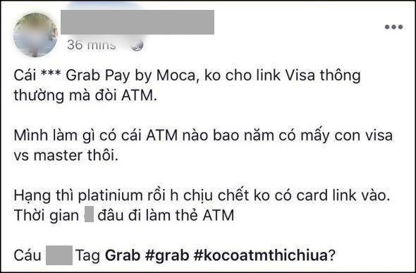 Khách kêu trời vì những bất tiện từ Grab: Visa và Master Card vô dụng, phải có ATM mới dùng được ví GrabPay by Moca - Ảnh 1.