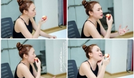 Mỹ Tâm vừa ăn táo, vừa hát  'Yêu xa' khiến fan 'đứng hình'