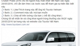 Toyota Việt Nam tặng 80 ô tô cho người may mắn ?