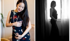 Hoa hậu Ngô Phương Lan đẹp mặn mà khoe bụng bầu 3 tháng