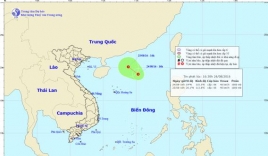 Xuất hiện áp thấp nhiệt đới giật cấp 8 trên Biển Đông