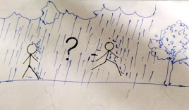Câu hỏi 'hack não': Đi bộ hay chạy dưới mưa đỡ ướt hơn?