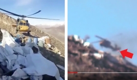 Khoảnh khắc hãi hùng: Trực thăng Thổ Nhĩ Kỳ thoát tên lửa trong gang tấc