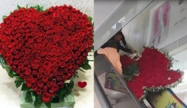 Chàng trai mua tặng ‘vợ cũ’ trái tim 1314 bông hồng nhưng nhận kết ‘đắng’ chỉ vì cái thang cuốn