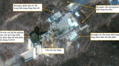 Loạt ảnh vệ tinh cho thấy Triều Tiên xây lại bãi phóng tên lửa tầm xa