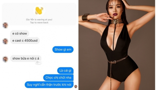 Hoa hậu Kiều Ngân công khai đoạn tin nhắn bị gạ đi “tiếp khách” giá nghìn USD