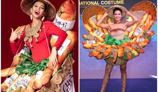 Chiêm ngưỡng bộ quốc phục 'bánh mì' có 1-0-2 của H'Hen Niê mang đi chinh chiến tại Miss Universe 2019