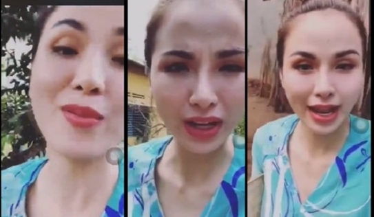 Hoa hậu Diễm Hương đáp trả khi đang livestream thì bị nói mắt lé