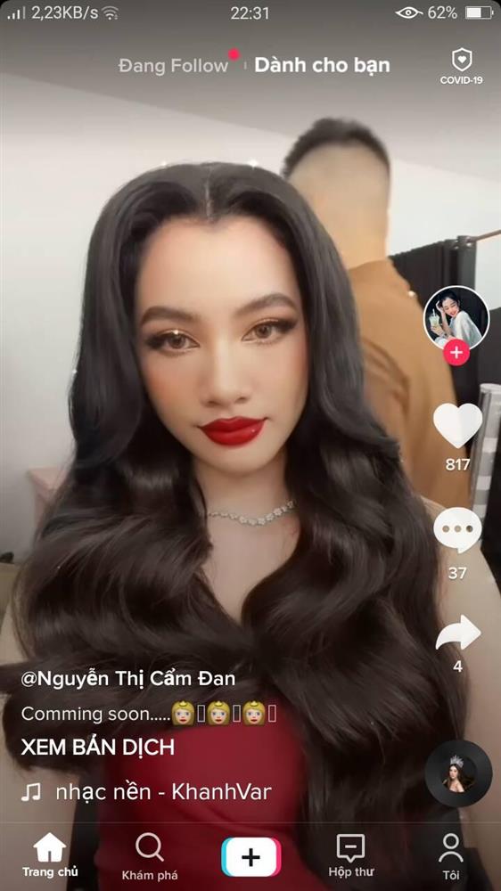 Cẩm Đan khoe nhan sắc xinh đẹp ẩn ý chuyện sẽ tham gia cuộc thi Hoa hậu Hoàn vũ Việt Nam 2021. Ảnh IGNV Cẩm Đan khoe nhan sắc xinh đẹp ẩn ý chuyện sẽ tham gia cuộc thi Hoa hậu Hoàn vũ Việt Nam 2021. Ảnh IGNV