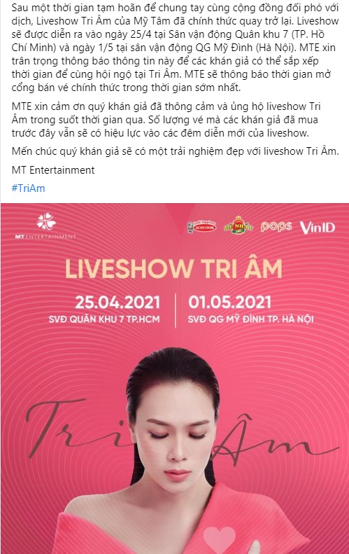 Sau chuỗi ngày im ắng, Mỹ Tâm báo tin vui khiến fan 'mất ăn mất ngủ' 1 Sau chuỗi ngày im ắng, Mỹ Tâm báo tin vui khiến fan 'mất ăn mất ngủ' 1