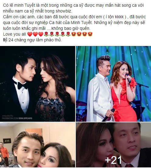 Minh Tuyết từng thừa nhận thấy mình may mắn khi được hợp tác với rất nhiều nam nhân trong showbiz. Ảnh internet Minh Tuyết từng thừa nhận thấy mình may mắn khi được hợp tác với rất nhiều nam nhân trong showbiz. Ảnh internet