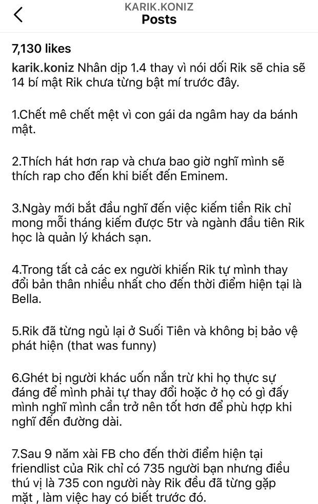 Nhân ngày Cá tháng Tư, Karik nói ra bí mật chưa từng bật mí, còn công khai nhắc đến tình cũ Bella 1 Nhân ngày Cá tháng Tư, Karik nói ra bí mật chưa từng bật mí, còn công khai nhắc đến tình cũ Bella 1