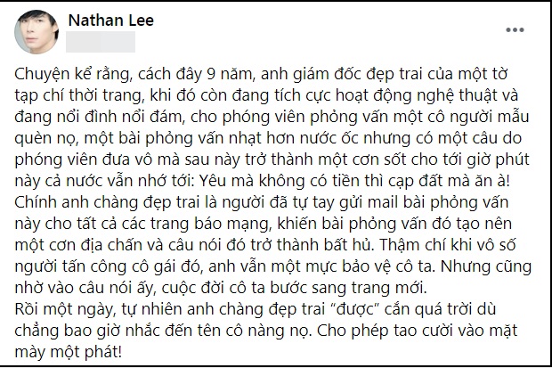 Nathan Lee lại tiếp tục xỉa xói Ngọc Trinh còn lôi chuyện cũ ra để 'dằn mặt' 2 Nathan Lee lại tiếp tục xỉa xói Ngọc Trinh còn lôi chuyện cũ ra để 'dằn mặt' 2