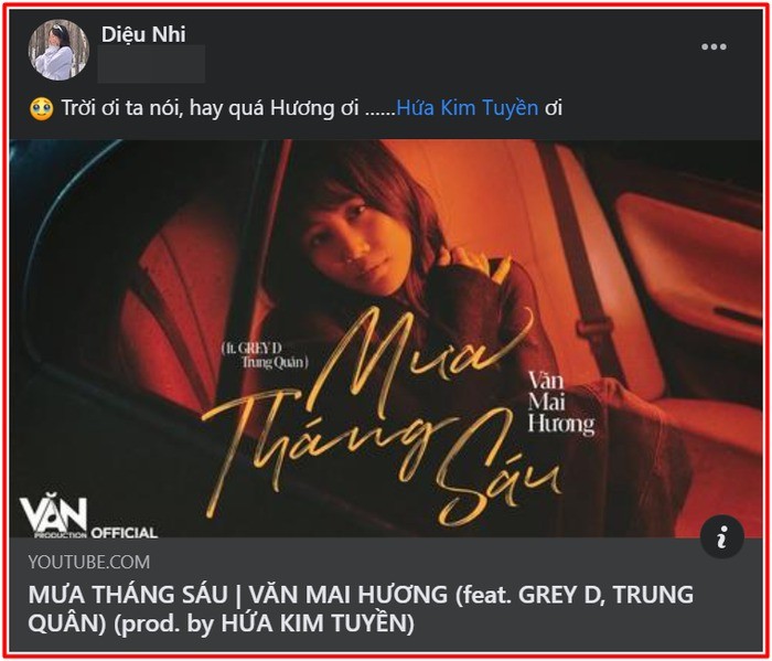 Diệu Nhi thích thú trước MV Mưa tháng 6 của Văn Mai Hương. Ảnh: Internet Diệu Nhi thích thú trước MV Mưa tháng 6 của Văn Mai Hương. Ảnh: Internet