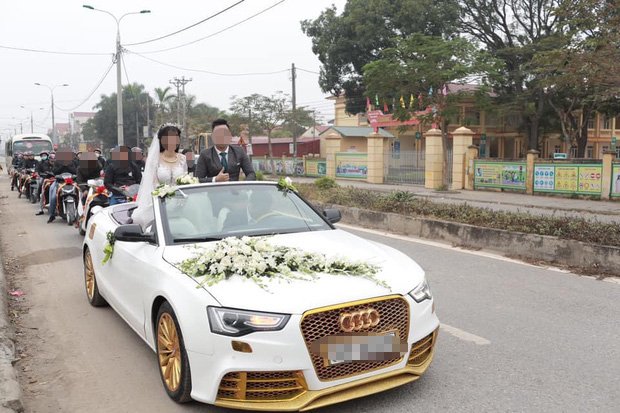 Xôn xao đám cưới ở Phú Thọ với dàn xe đón dâu siêu khủng 2