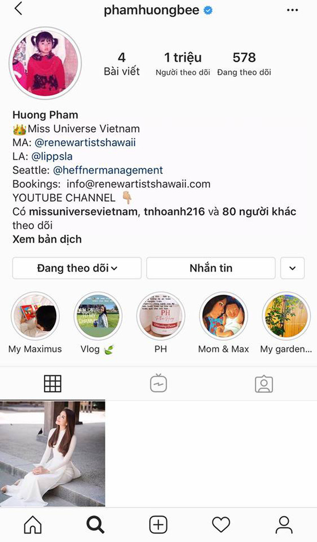 Phạm Hương bất ngờ xóa sạch ảnh trên Instagram, chỉ để lại 1 bức hình 1