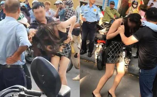 'Tiểu tam' bị đánh ghen trên phố Lý Nam Đế bất ngờ có hành động 'bật lại' người vợ 3