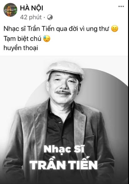 Fanpage VOV xin lỗi khi đăng tải thông tin nhạc sĩ Trần Tiến qua đời vì ung thư vòm họng 6