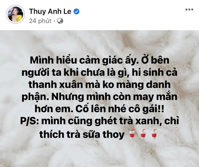Sau Midu, vợ Đăng Khôi cũng bắt 'trend' tẩy chay 'trà xanh' giữa ồn ào tình ái của Sơn Tùng 4 Sau Midu, vợ Đăng Khôi cũng bắt 'trend' tẩy chay 'trà xanh' giữa ồn ào tình ái của Sơn Tùng 4