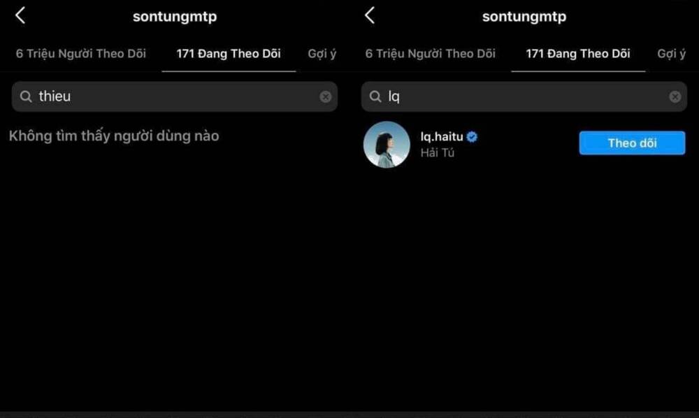 Lộ 'dấu vết' đặc biệt của Sơn Tùng với Thiều Bảo Trâm sau khi bỏ theo dõi nhau trên Instagram 3 Lộ 'dấu vết' đặc biệt của Sơn Tùng với Thiều Bảo Trâm sau khi bỏ theo dõi nhau trên Instagram 3