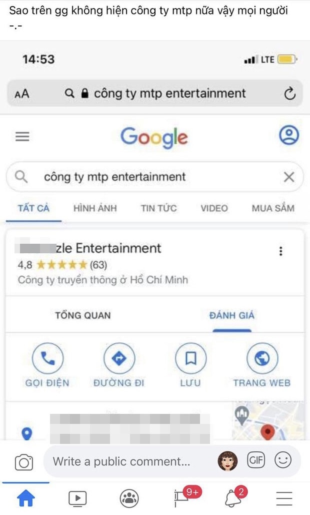 Hết fanpage bị Facebook cảnh báo xóa, công ty của Sơn Tùng nghi 'bay màu' trên Google 1 Hết fanpage bị Facebook cảnh báo xóa, công ty của Sơn Tùng nghi 'bay màu' trên Google 1
