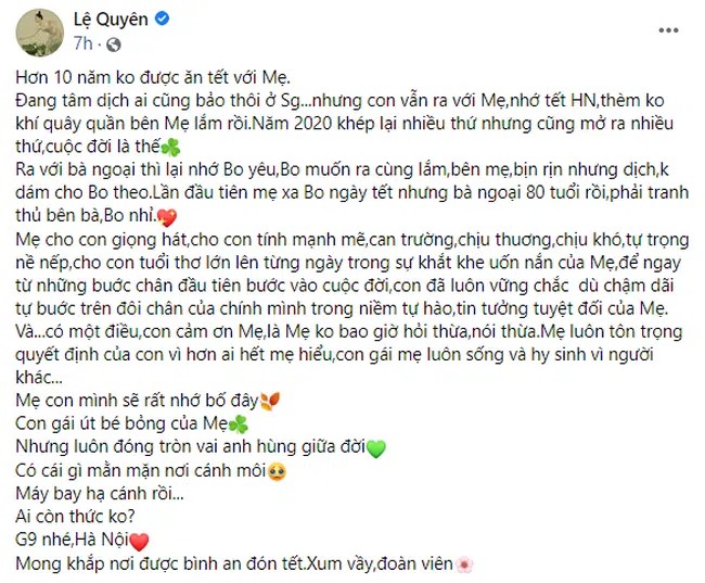 Lệ Quyên lần đầu tiên không thể cùng đón Tết Nguyên đán với con trai hậu ly hôn 2 Lệ Quyên lần đầu tiên không thể cùng đón Tết Nguyên đán với con trai hậu ly hôn 2