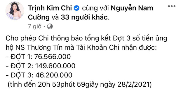NS Thương Tín đã nhận được số tiền 270 triệu đồng từ Trịnh Kim Chi để chữa bệnh đột quỵ 3