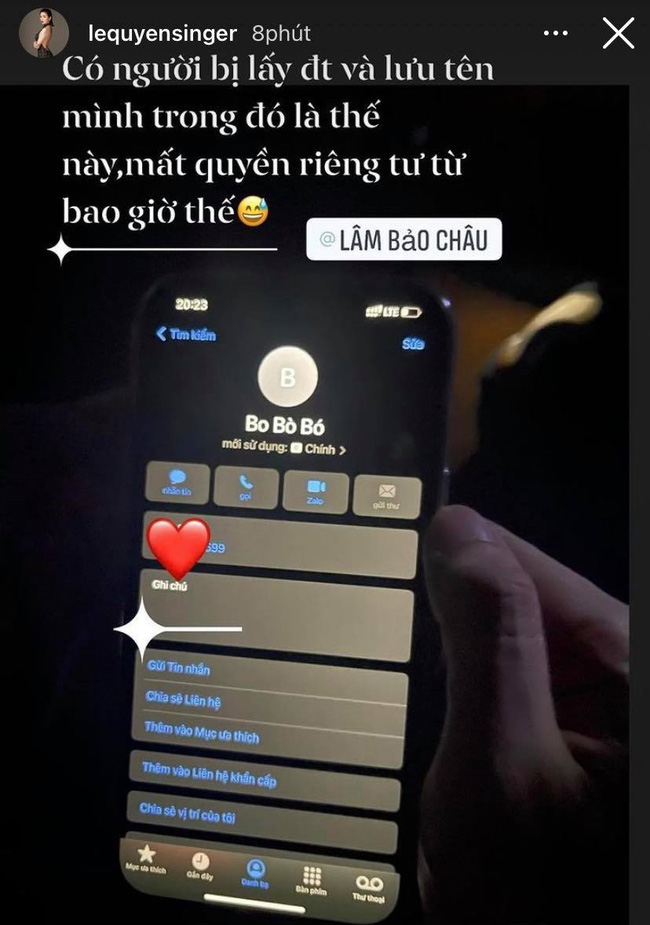 Lệ Quyên bất bình thay Lâm Bảo Châu vì mất quyền riêng tư, tưởng biến căng nào ngờ lại là màn 'dở khóc dở cười' 1 Lệ Quyên bất bình thay Lâm Bảo Châu vì mất quyền riêng tư, tưởng biến căng nào ngờ lại là màn 'dở khóc dở cười' 1