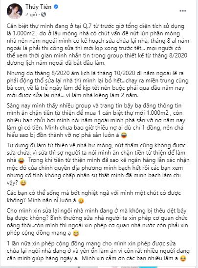 Thủy Tiên bất lực khi liên tục bị đồn ăn chặn tiền từ thiện. Ảnh chụp màn hình. Thủy Tiên bất lực khi liên tục bị đồn ăn chặn tiền từ thiện. Ảnh chụp màn hình.