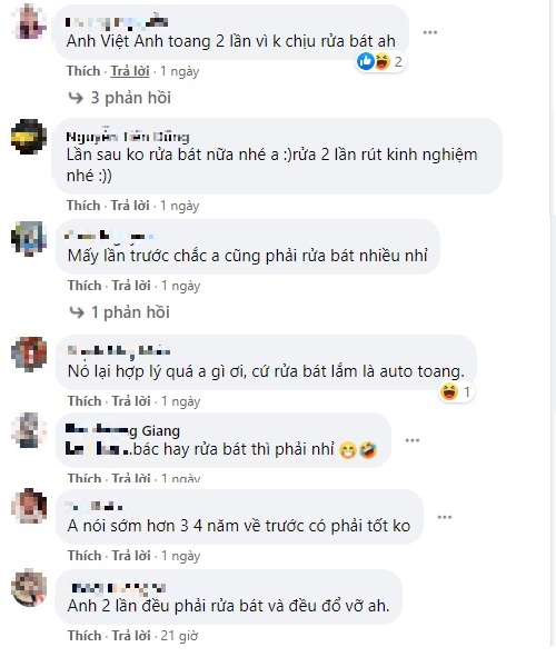 Việt Anh bị mỉa mai sâu cay khi khuyên đàn ông muốn giữ tình yêu thì không nên rửa bát 3 Việt Anh bị mỉa mai sâu cay khi khuyên đàn ông muốn giữ tình yêu thì không nên rửa bát 3