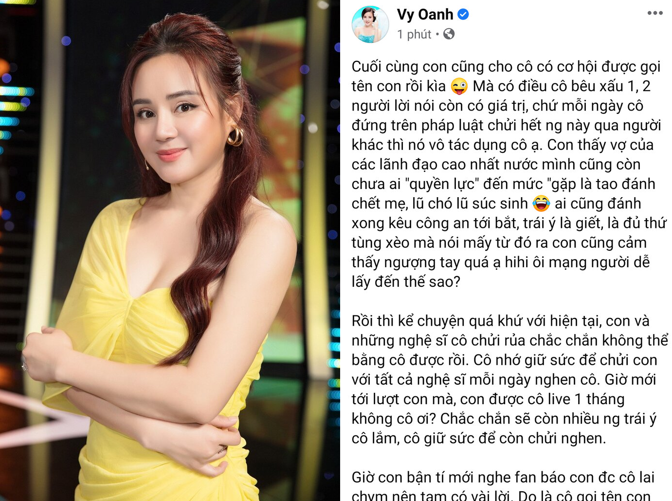 Mặc bị 'vạch trần' đời tư, Vy Oanh tiếp tục 'cà-khịa' bà Phương Hằng 2 Mặc bị 'vạch trần' đời tư, Vy Oanh tiếp tục 'cà-khịa' bà Phương Hằng 2