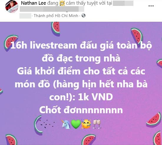 Sở hữu tài sản đắt đỏ, Nathan Lee bất ngờ chơi lớn khi tuyên bố bán đấu giá toàn bộ đồ đạc từ 1000 đồng 5 Sở hữu tài sản đắt đỏ, Nathan Lee bất ngờ chơi lớn khi tuyên bố bán đấu giá toàn bộ đồ đạc từ 1000 đồng 5