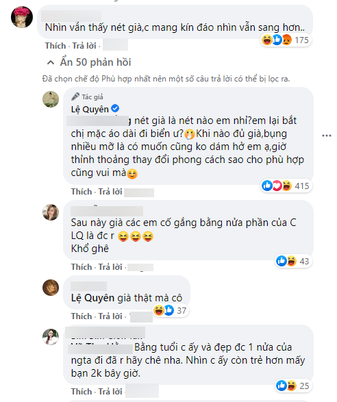 Liên tục bị chê già sau khi yêu tình trẻ kém 12 tuổi, Lệ Quyên gay gắt: 'Chỉ có yêu tinh trong truyền thuyết mới trẻ mãi' 4 Liên tục bị chê già sau khi yêu tình trẻ kém 12 tuổi, Lệ Quyên gay gắt: 'Chỉ có yêu tinh trong truyền thuyết mới trẻ mãi' 4