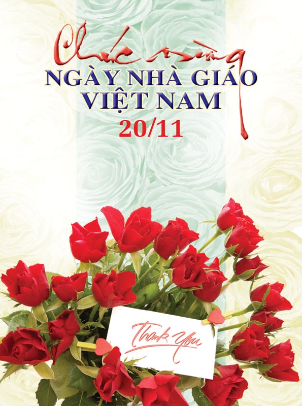 Poster thiệp chúc ngày nhà giáo Việt Nam mẫu 28 EPS và AI