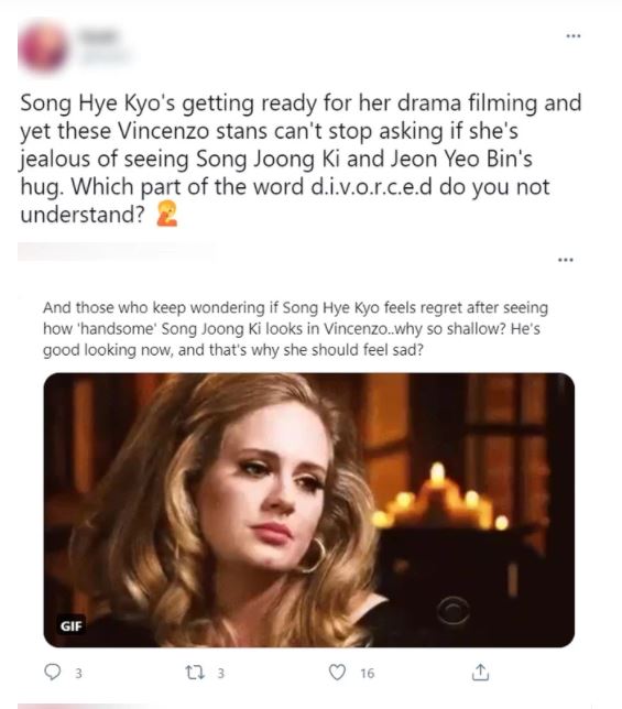 Cách đáp trả cao tay của Song Hye Kyo khi bị fan hỏi khó về chồng cũ Song Joong Ki 2 Cách đáp trả cao tay của Song Hye Kyo khi bị fan hỏi khó về chồng cũ Song Joong Ki 2