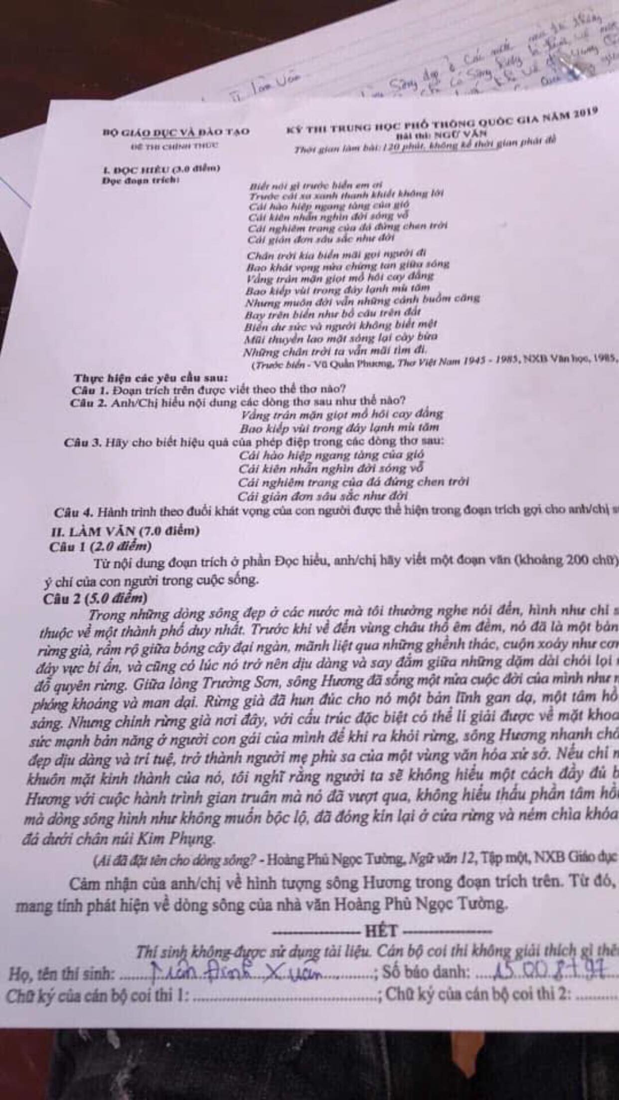 Đề thi Ngữ văn THPT quốc gia 2019: Thí sinh sốc vì đoán 'A Phủ', lại gặp bài đọc thêm 1