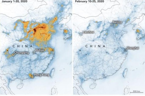 Covid-19 giúp không khí ở Trung Quốc giảm hẳn ô nhiễm 2