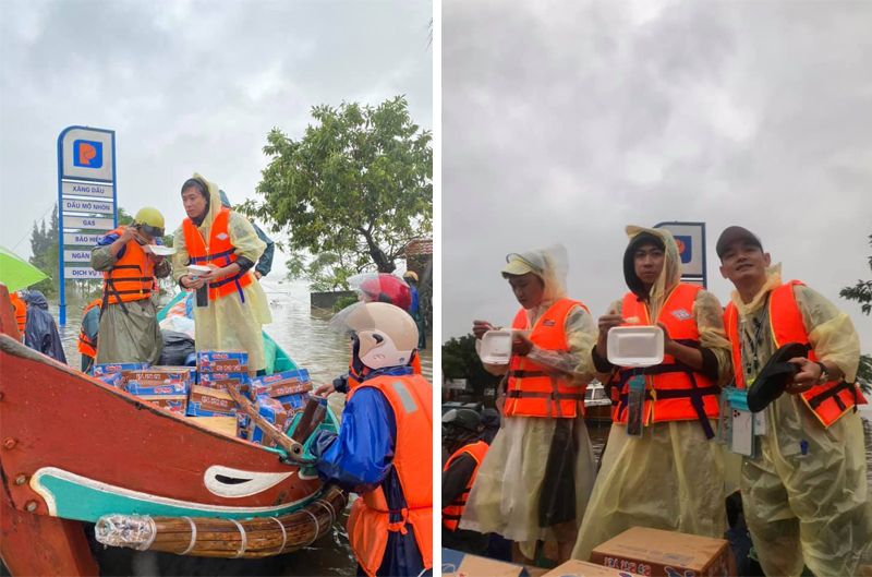 Vừa bị công kích ném đồ cứu trợ xuống nước, Hồ Việt Trung lại bị cà khịa 'đi từ thiện mà răng trắng thế' 1