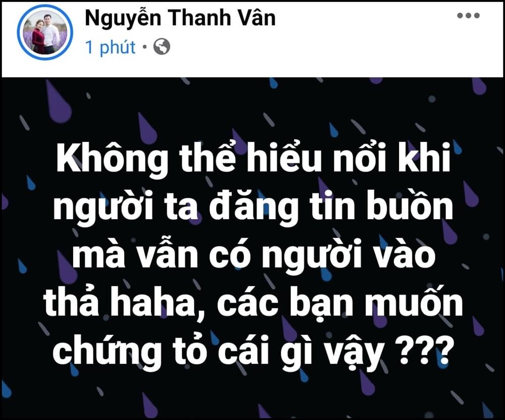 Vân Hugo bức xúc với kẻ vô tâm thả icon 'haha' trước thông tin NSND Hoàng Dũng qua đời 2 Vân Hugo bức xúc với kẻ vô tâm thả icon 'haha' trước thông tin NSND Hoàng Dũng qua đời 2