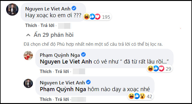 Quỳnh Nga khoe màn đu dây xoạc chân, Việt Anh lại vào bình luận gây chú ý 2 Quỳnh Nga khoe màn đu dây xoạc chân, Việt Anh lại vào bình luận gây chú ý 2