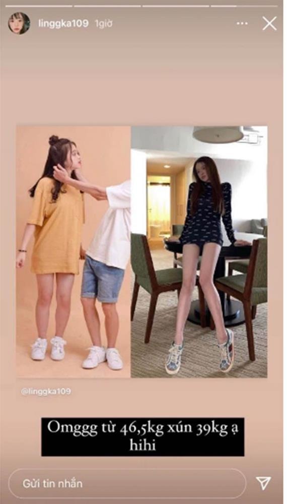 Khoe giảm còn 39kg, Linh Ka khiến dân tình hú hồn đôi chân dài siêu thực 1 Khoe giảm còn 39kg, Linh Ka khiến dân tình hú hồn đôi chân dài siêu thực 1