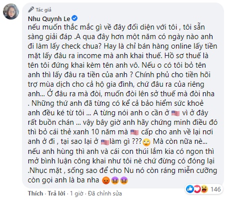 Ám chỉ Quỳnh Như 'ăn chặn' trợ cấp Covid-19, Hoàng Anh bị vợ cũ đáp trả như viết văn tế 6 Ám chỉ Quỳnh Như 'ăn chặn' trợ cấp Covid-19, Hoàng Anh bị vợ cũ đáp trả như viết văn tế 6