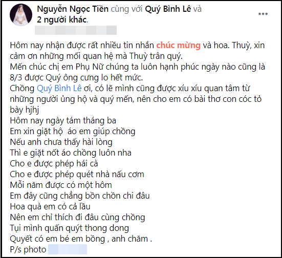Làm thơ 'con cóc' đáp lễ Quý Bình ngày 8/3, nữ đại gia U50 chốt câu cuối khiến nhà chồng háo hức chờ tin vui 2 Làm thơ 'con cóc' đáp lễ Quý Bình ngày 8/3, nữ đại gia U50 chốt câu cuối khiến nhà chồng háo hức chờ tin vui 2