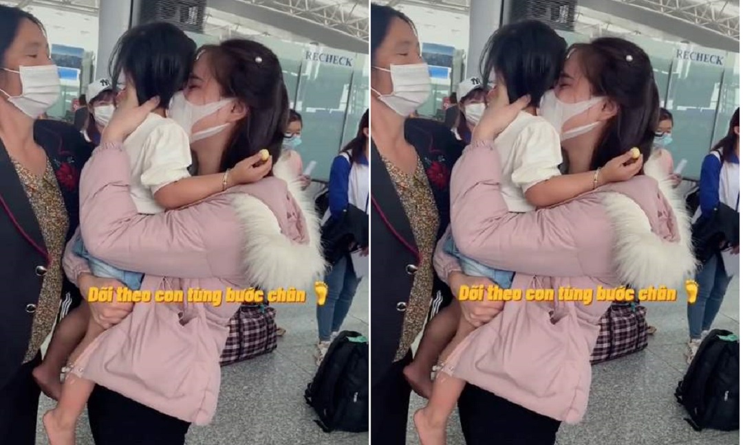 Mẹ tạm biệt con gái nhỏ đi xuất khẩu lao động, cả 2 òa khóc không muốn rời xa 1 Mẹ tạm biệt con gái nhỏ đi xuất khẩu lao động, cả 2 òa khóc không muốn rời xa 1